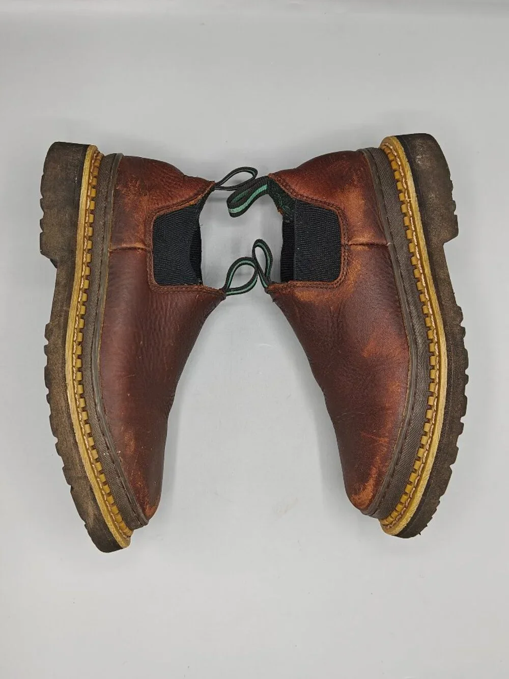 GEORGIA GIANT GR74 Romeo Brown Leather Slip On Farm Ranch Boots Size Kids US 6M